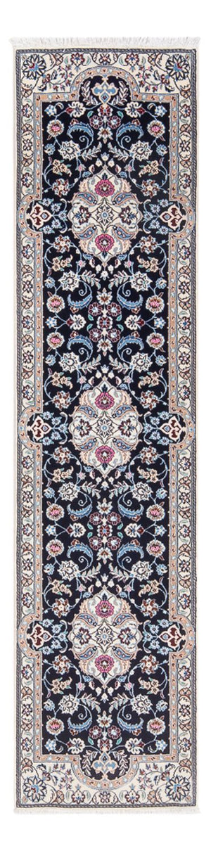 Tapis de couloir Tapis persan - Nain - Premium - 196 x 50 cm - bleu foncé
