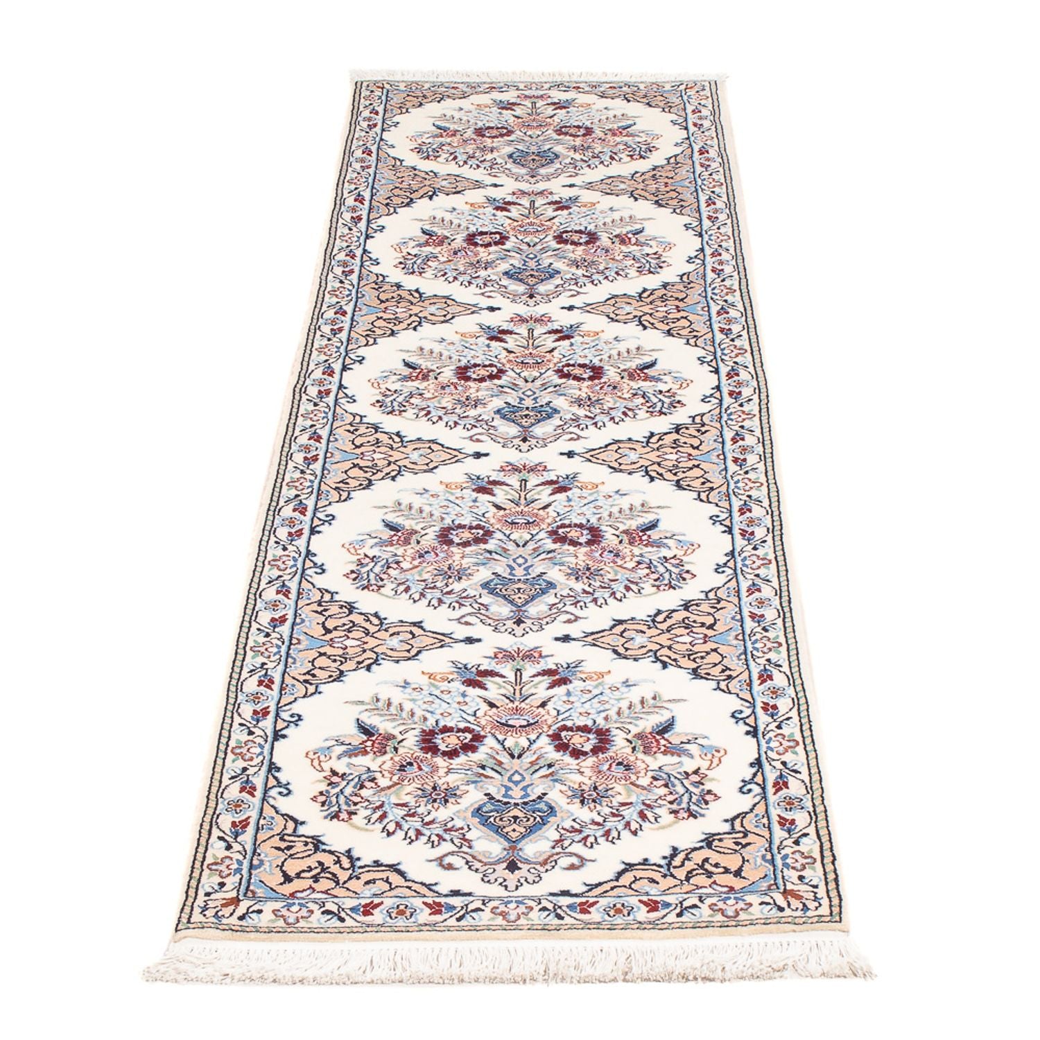 Tapis de couloir Tapis persan - Nain - Premium - 204 x 50 cm - crème