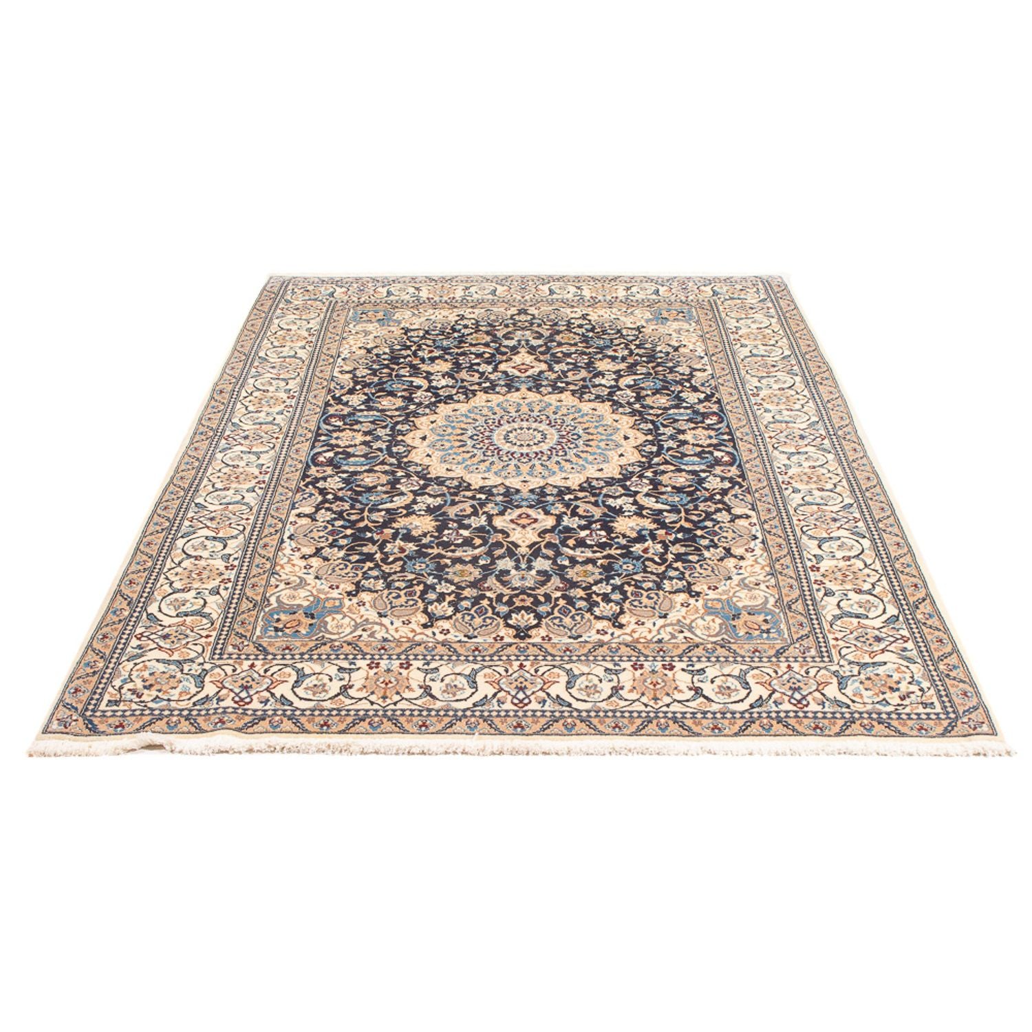 Tapis persan - Nain - Premium - 202 x 129 cm - bleu foncé