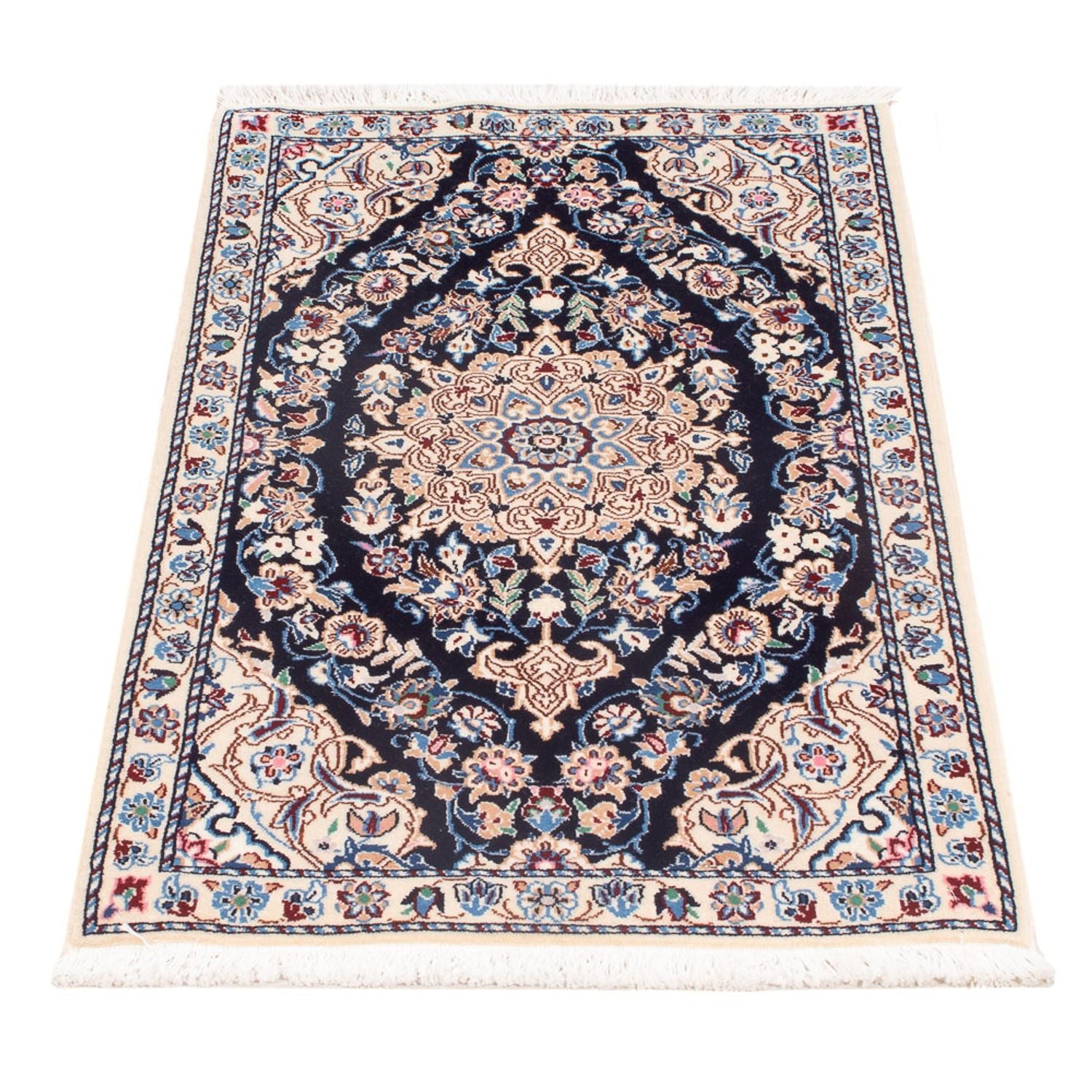 Tapis persan - Nain - Premium - 83 x 48 cm - bleu foncé