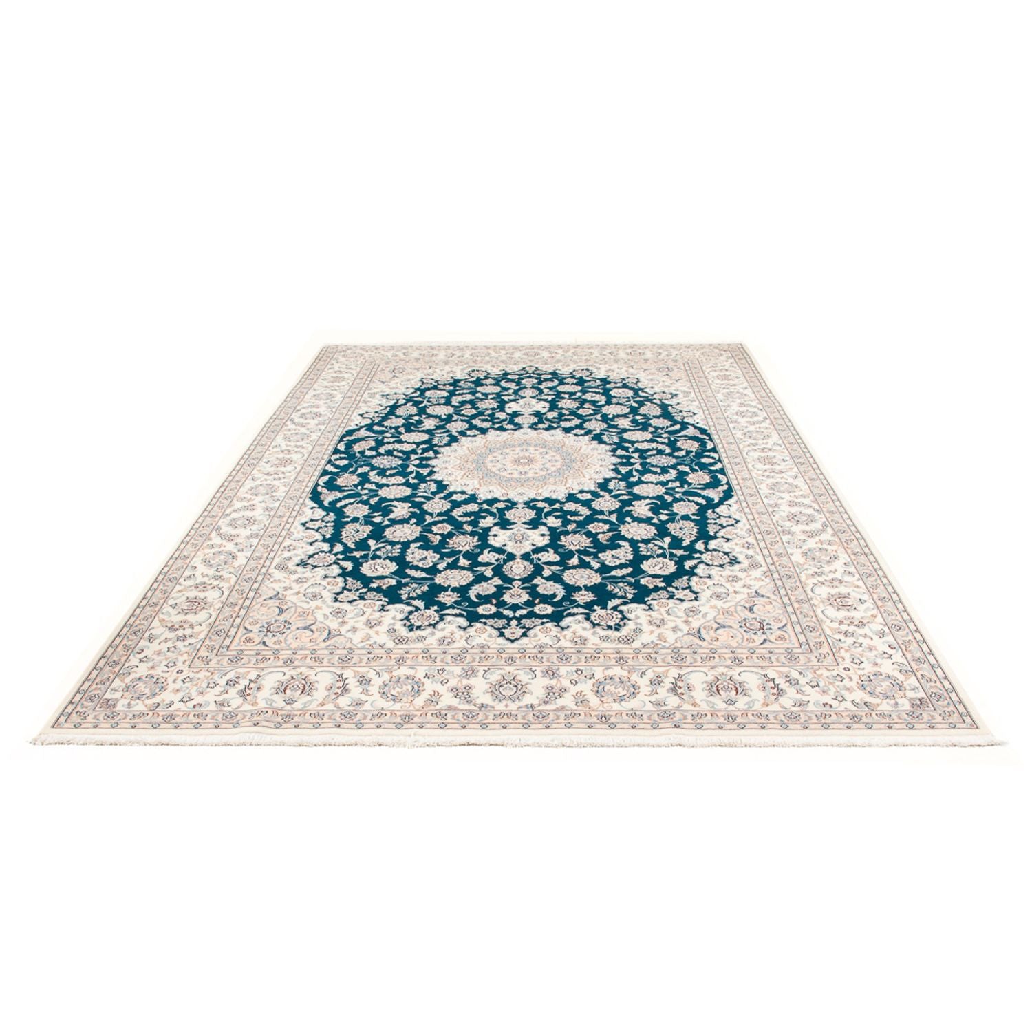 Tapis persan - Nain - 300 x 200 cm - vert