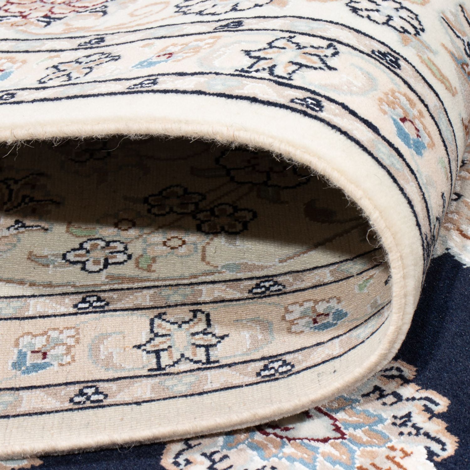 Tapis persan - Nain - 297 x 200 cm - bleu foncé