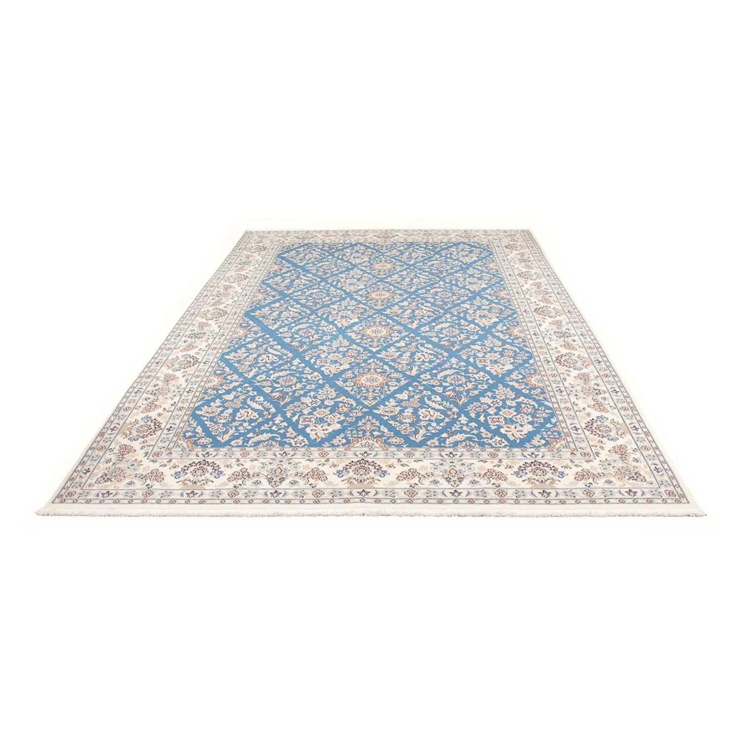 Tapis persan - Nain - 304 x 198 cm - bleu clair