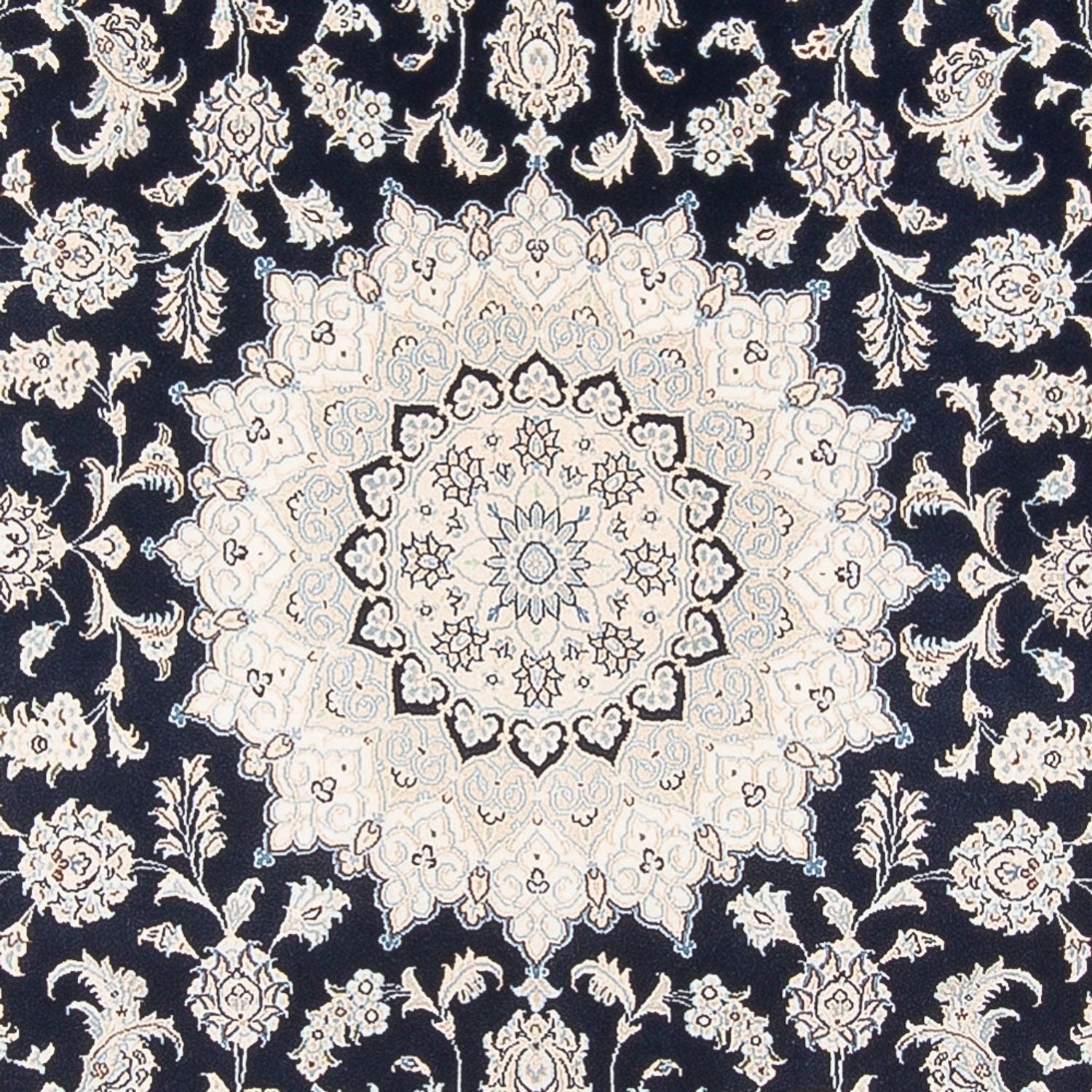 Tapis persan - Nain - 296 x 198 cm - bleu foncé