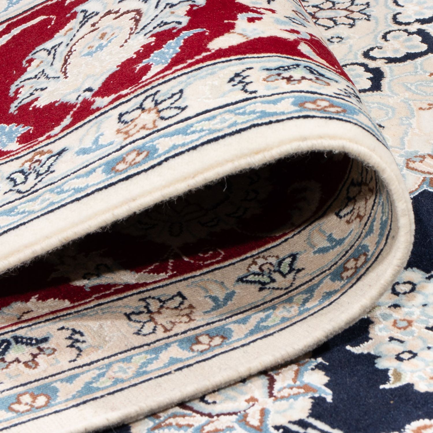 Tapis persan - Nain - 296 x 198 cm - bleu foncé
