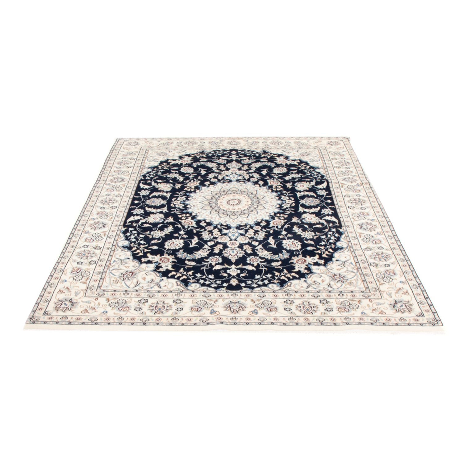 Tapis persan - Nain - Royal - 196 x 147 cm - bleu foncé