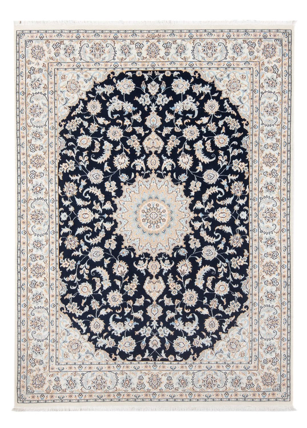 Perserteppich - Nain - Premium - 205 x 148 cm - dunkelblau