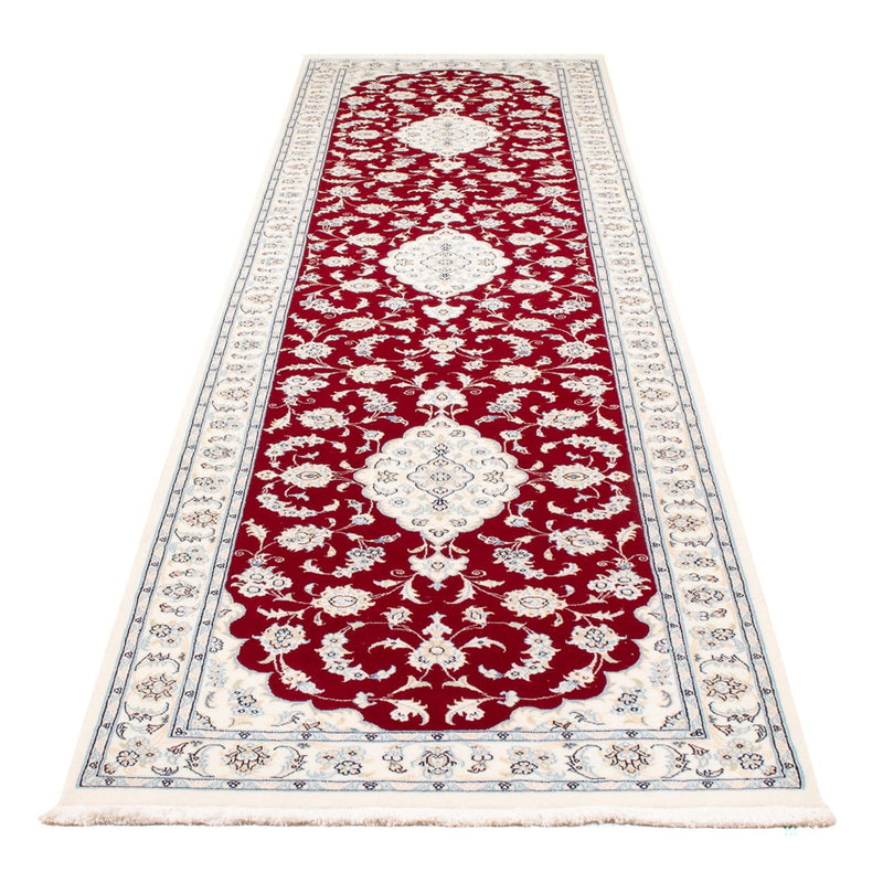 Tapis de couloir Tapis persan - Nain - Premium - 350 x 86 cm - rouge