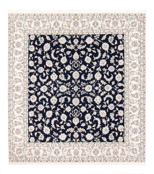 Tapis persan - Nain carré  - 213 x 200 cm - bleu foncé