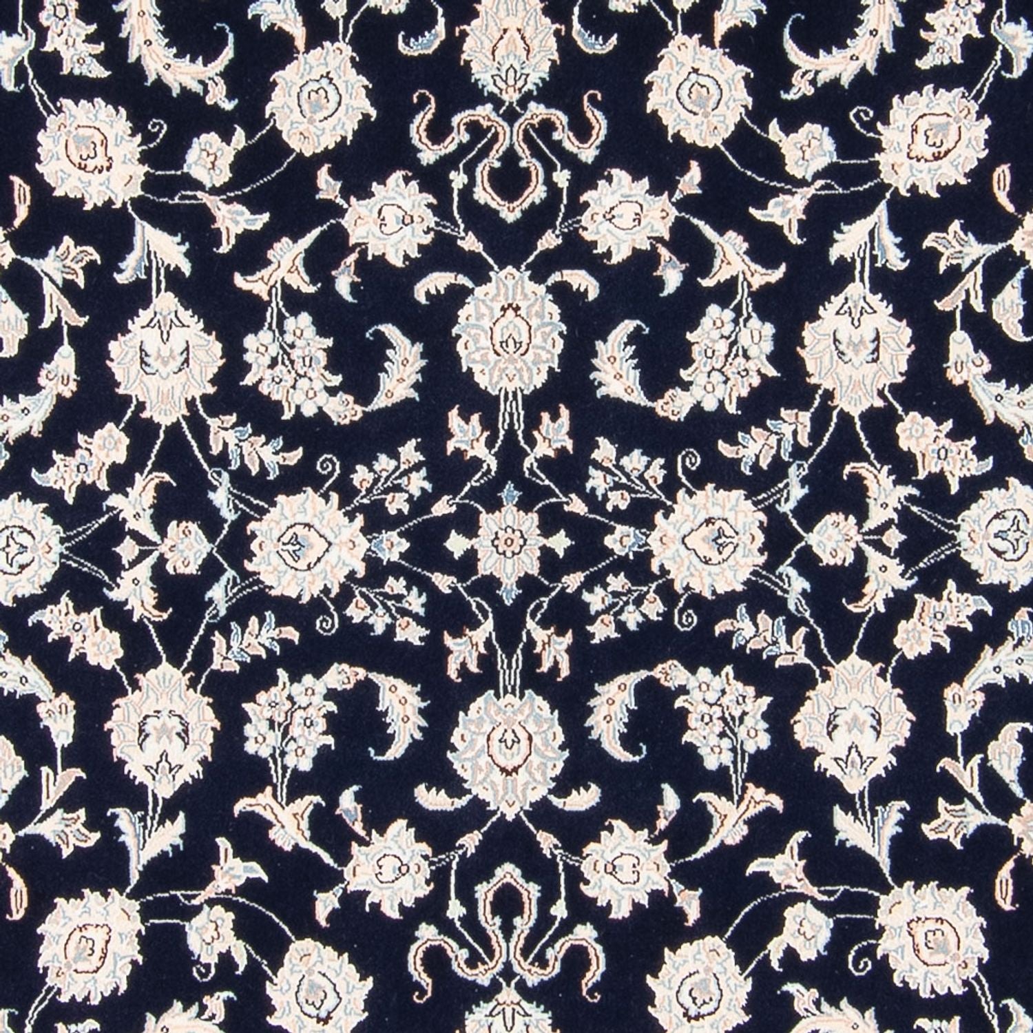 Tapis persan - Nain carré  - 213 x 200 cm - bleu foncé