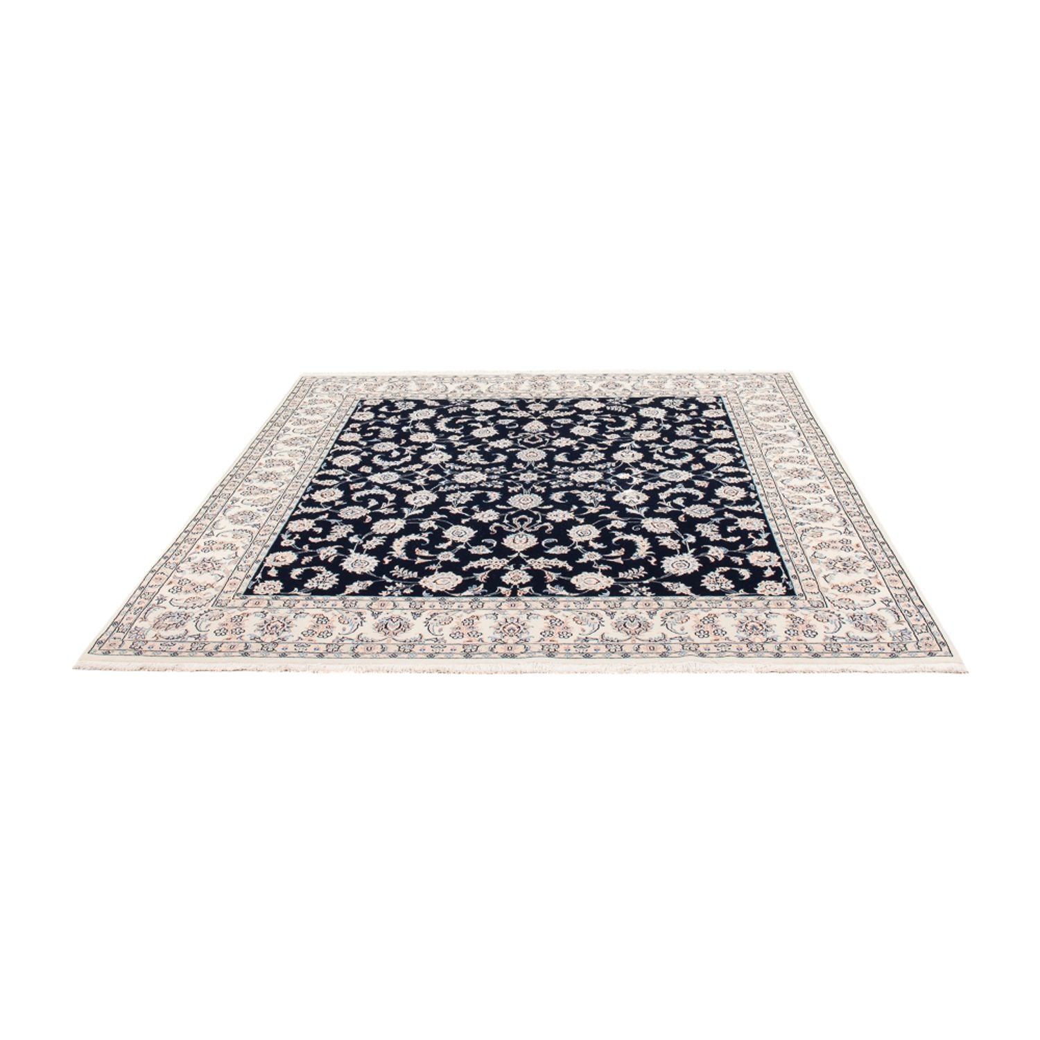 Tapis persan - Nain carré  - 213 x 200 cm - bleu foncé