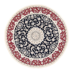 Tapis persan - Nain ronde  - 200 x 200 cm - bleu foncé