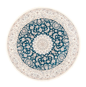 Tapis persan - Nain ronde  - 200 x 200 cm - bleu