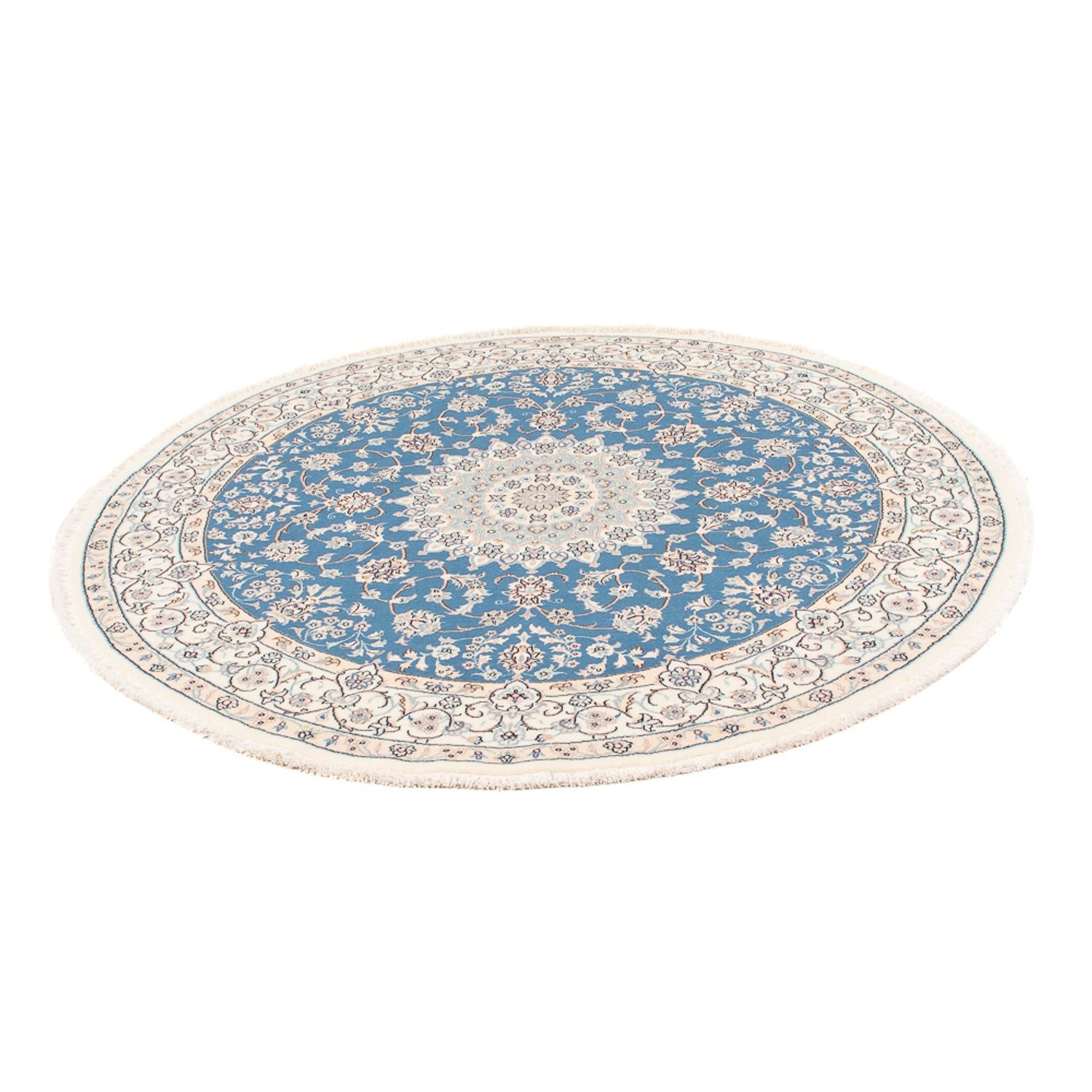 Perserteppich - Nain - Premium rund  - 157 x 150 cm - blau