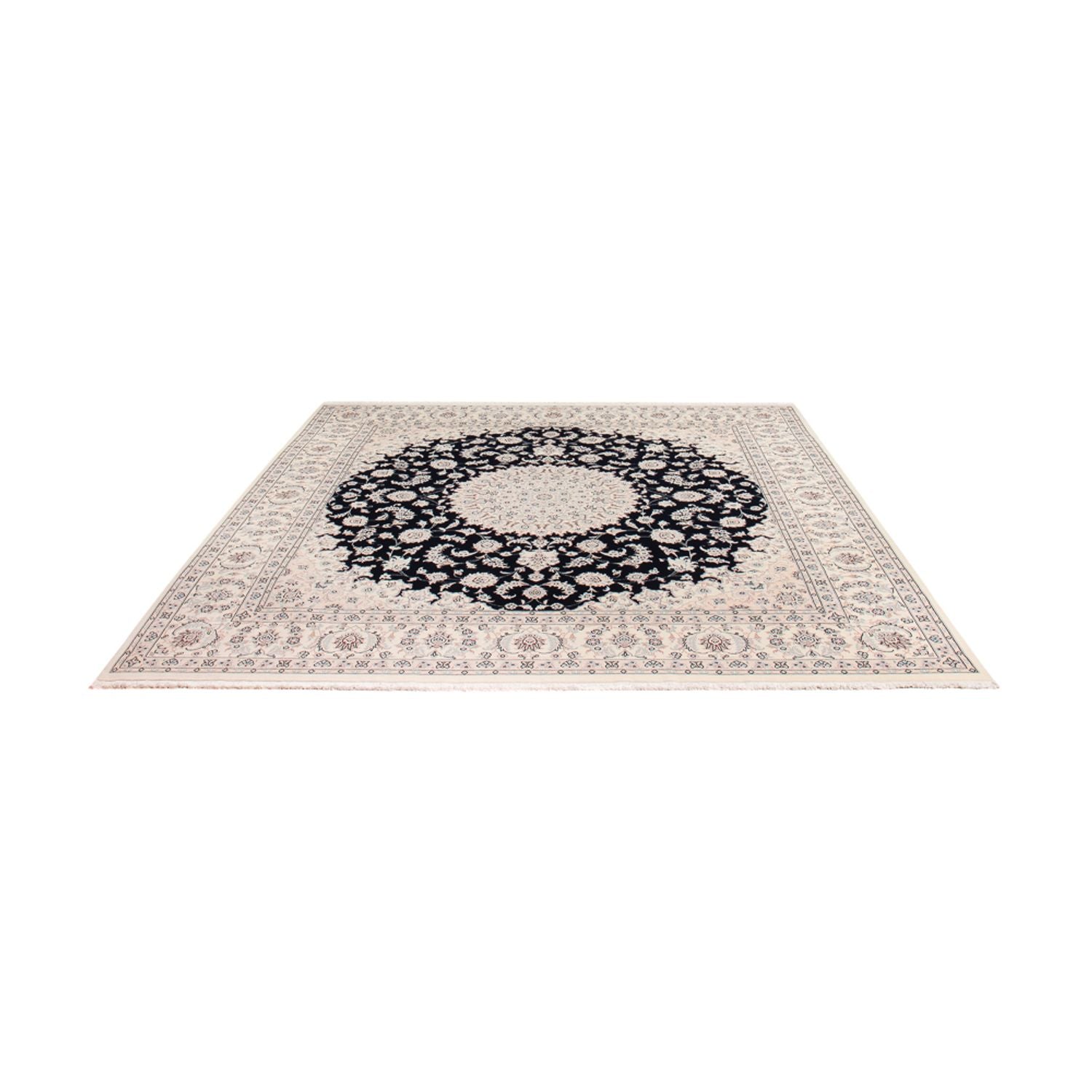 Tapis persan - Nain carré  - 258 x 246 cm - bleu foncé