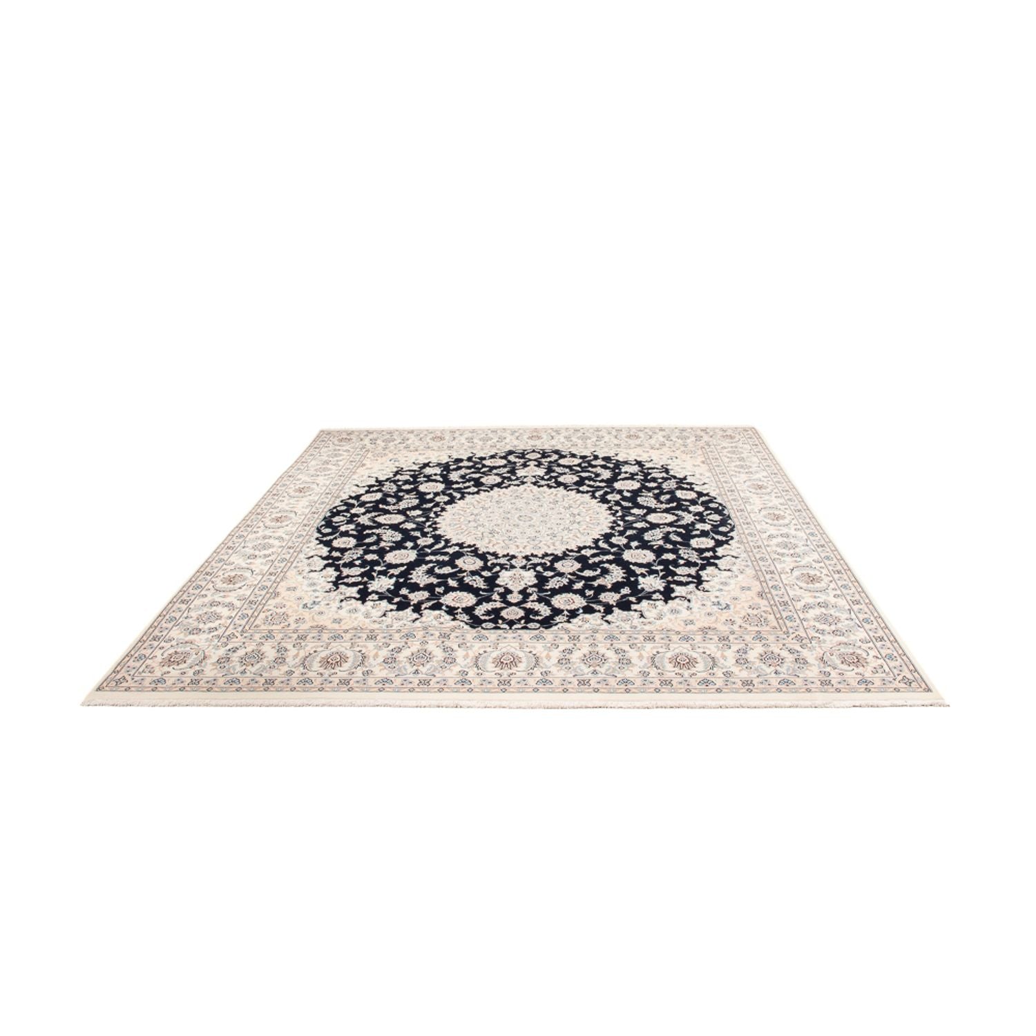 Tapis persan - Nain - 267 x 247 cm - bleu foncé