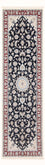 Tapis de couloir Tapis persan - Nain - Premium - 250 x 80 cm - bleu foncé
