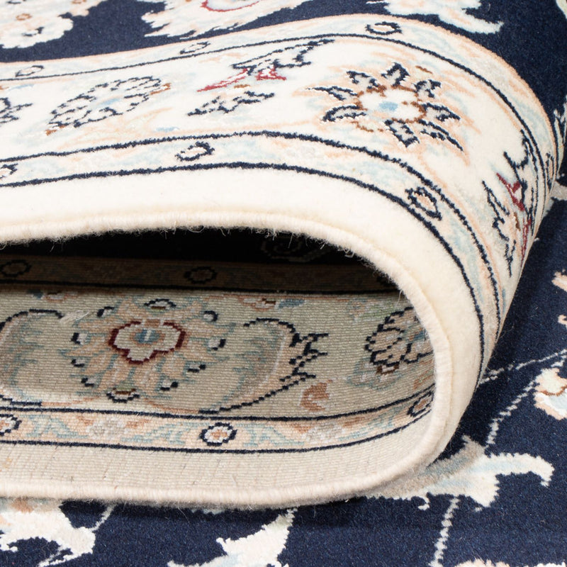 Tapis de couloir Tapis persan - Nain - Premium - 394 x 92 cm - bleu foncé