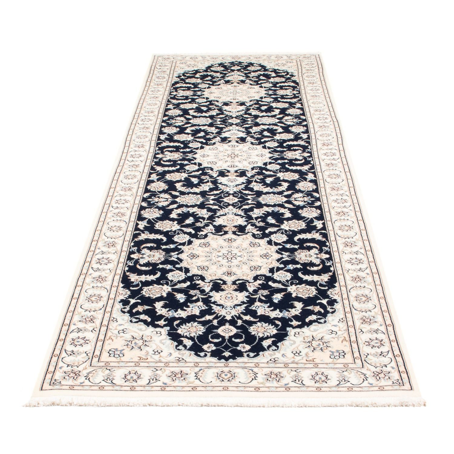 Läufer Perser - Nain - Premium - 300 x 88 cm - dunkelblau
