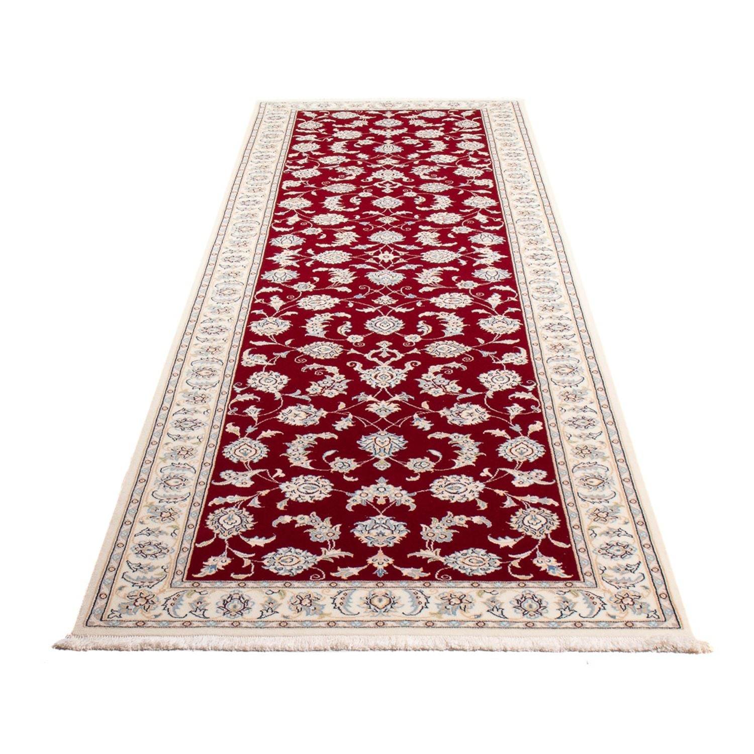 Tapis de couloir Tapis persan - Nain - Premium - 304 x 90 cm - rouge