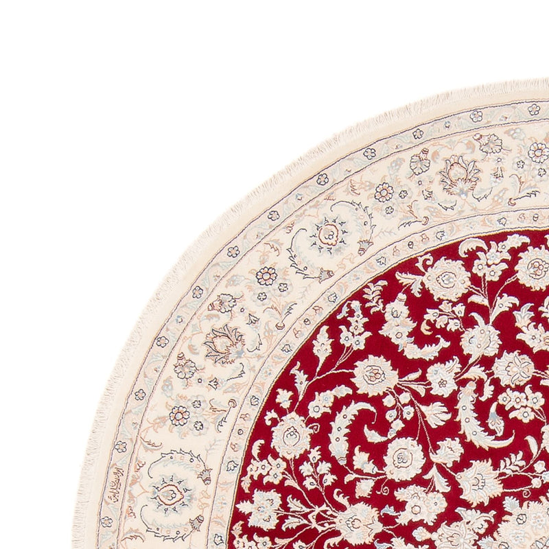 Tapis persan - Nain ronde  - 200 x 200 cm - rouge
