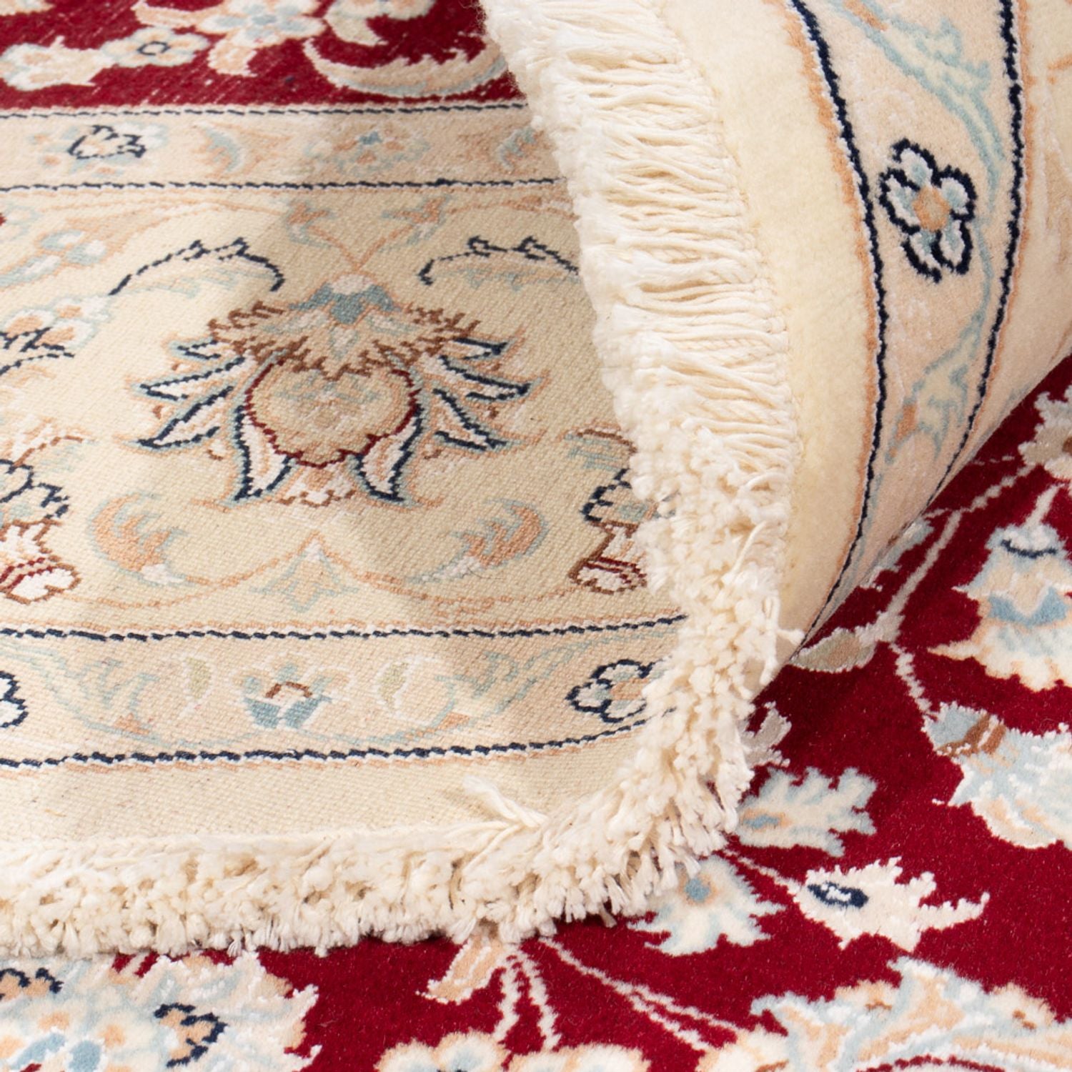 Tapis persan - Nain ronde  - 200 x 200 cm - rouge