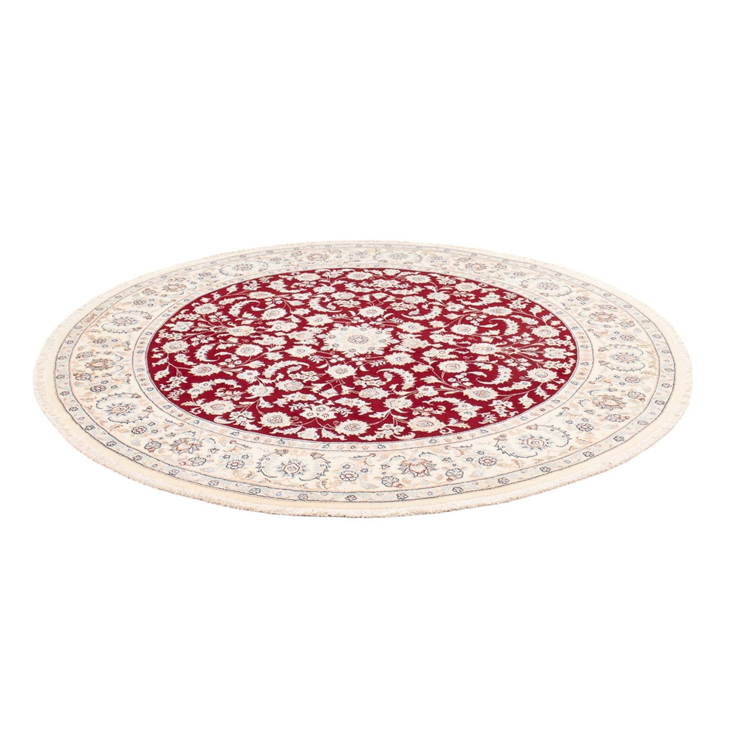 Tapis persan - Nain ronde  - 200 x 200 cm - rouge