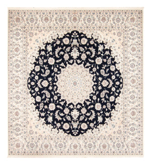 Tapis persan - Nain - 266 x 248 cm - bleu foncé