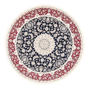 Tapis persan - Nain ronde  - 204 x 195 cm - bleu foncé