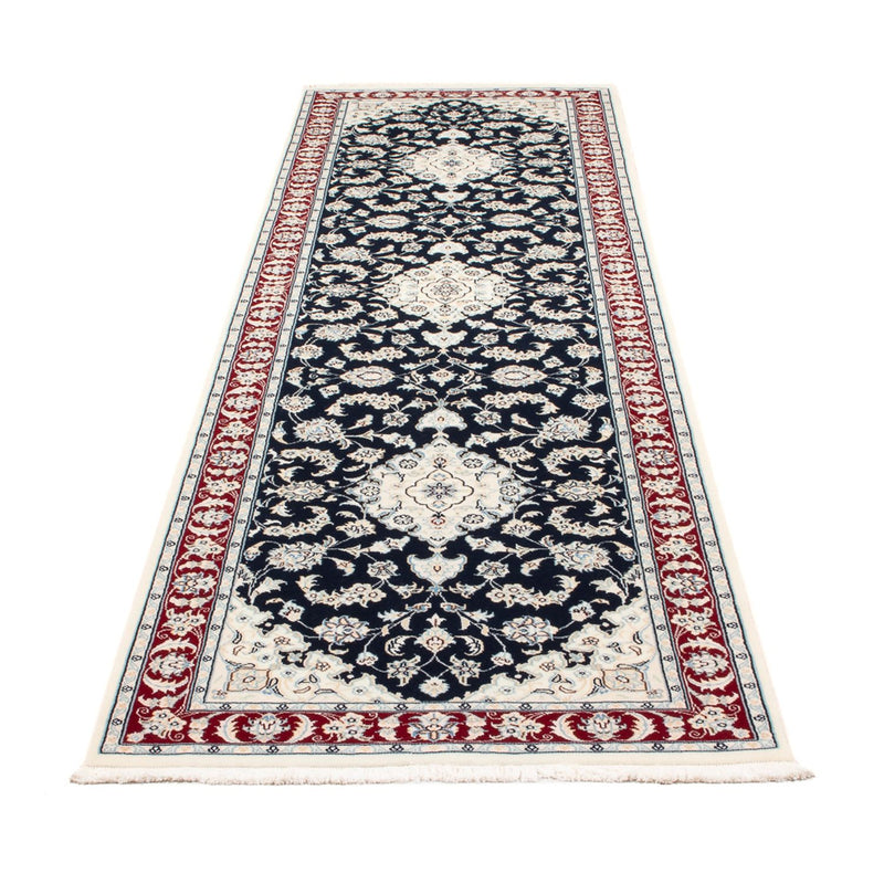 Tapis de couloir Tapis persan - Nain - Premium - 292 x 80 cm - bleu foncé