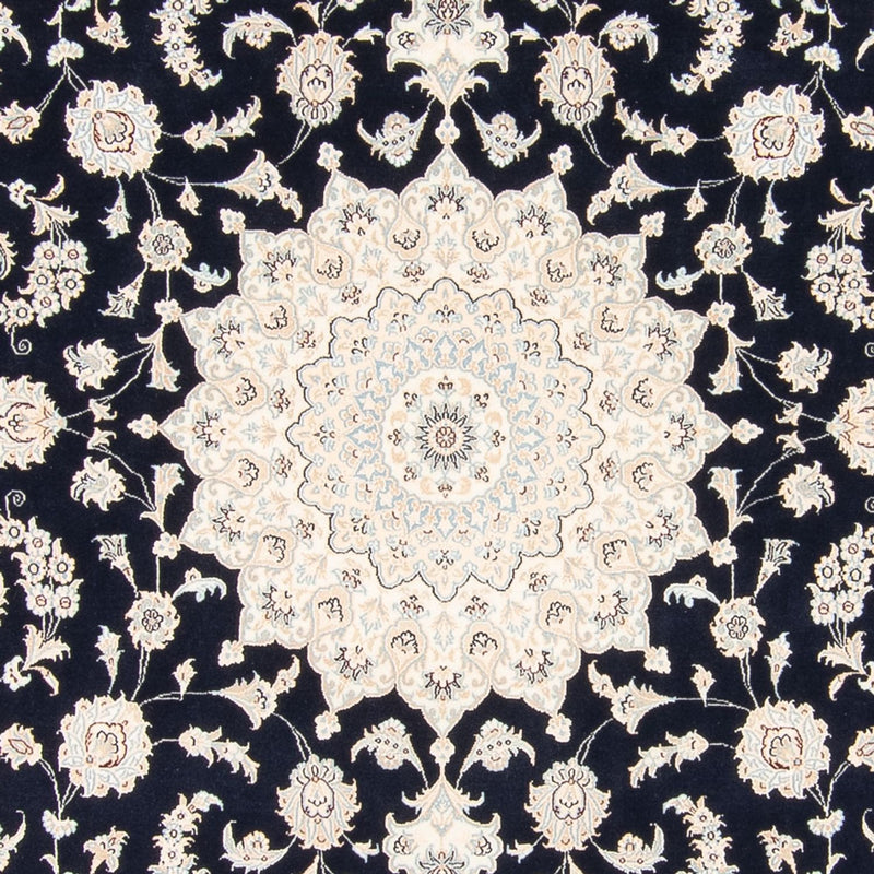 Tapis persan - Nain carré  - 246 x 242 cm - bleu foncé