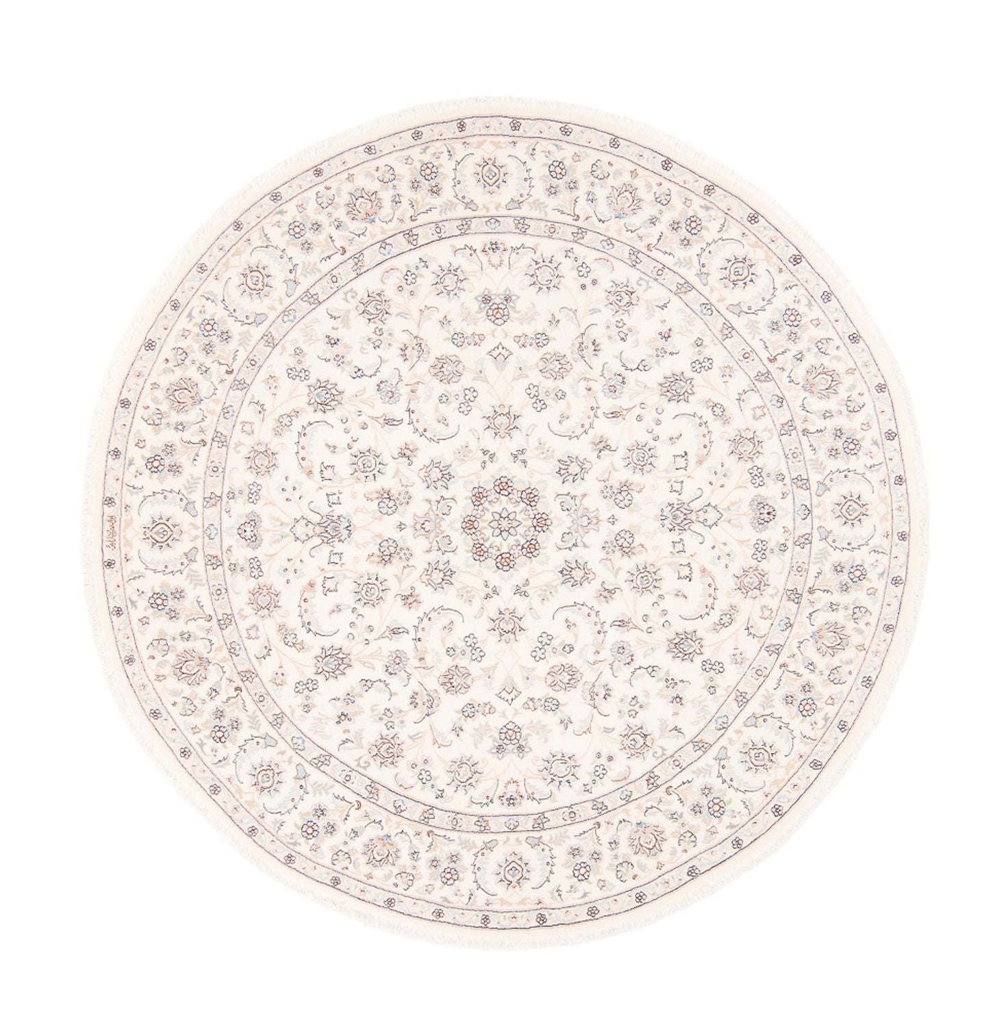 Tapis persan - Nain ronde  - 200 x 200 cm - crème
