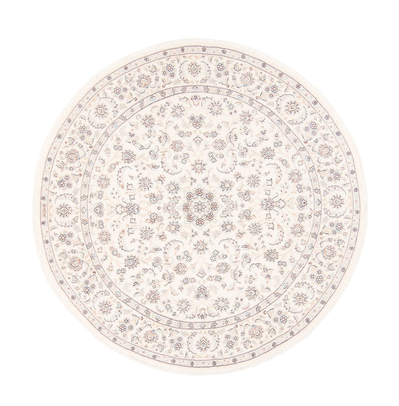 Tapis persan - Nain ronde  - 200 x 200 cm - crème
