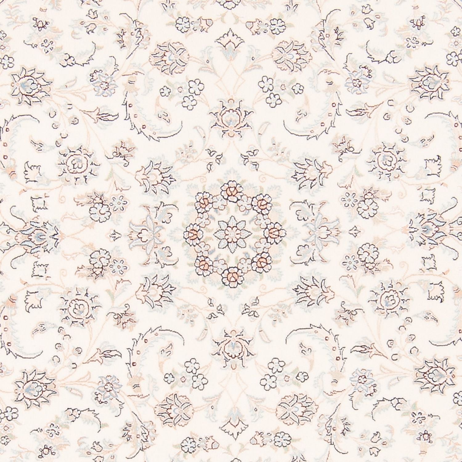 Tapis persan - Nain ronde  - 200 x 200 cm - crème