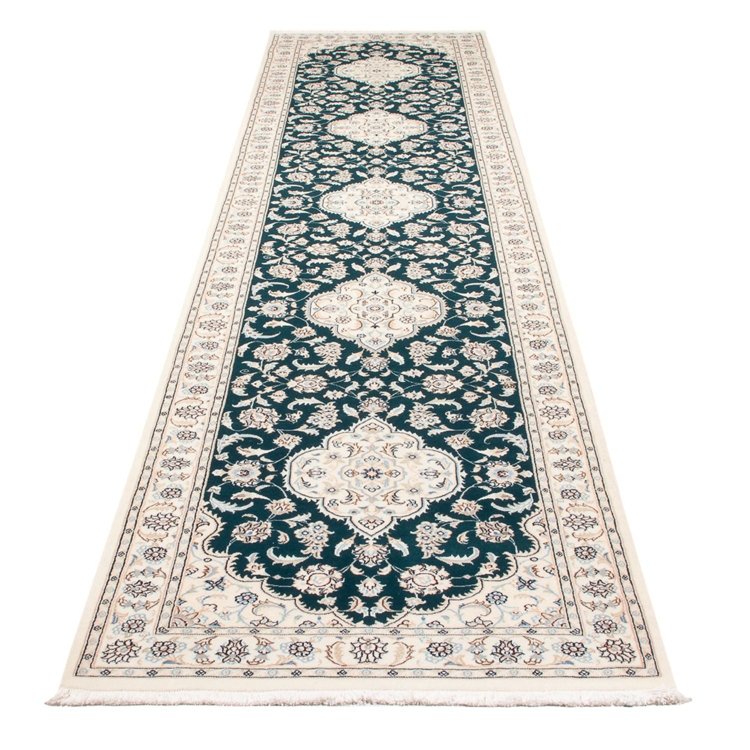 Läufer Perser - Nain - Premium - 397 x 88 cm - dunkelblau
