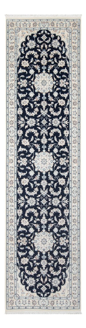 Tapis de couloir Tapis persan - Nain - Premium - 297 x 81 cm - bleu foncé
