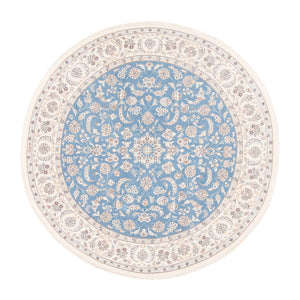 Tapis persan - Nain ronde  - 200 x 200 cm - bleu clair