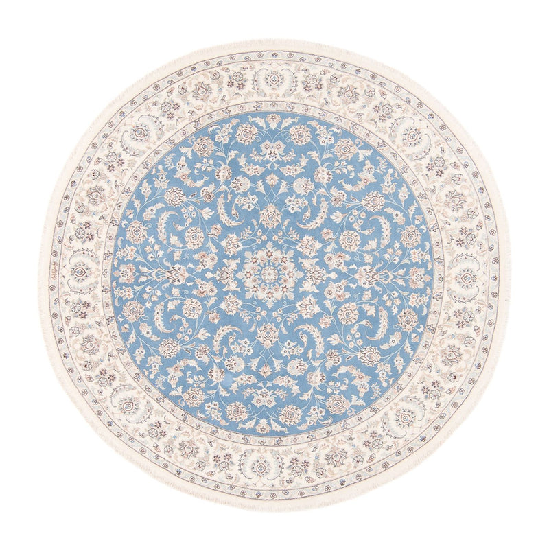 Tapis persan - Nain ronde  - 200 x 200 cm - bleu clair