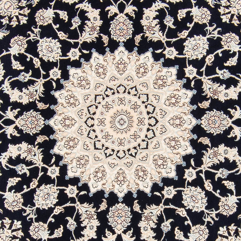 Tapis persan - Nain ronde  - 206 x 195 cm - bleu foncé