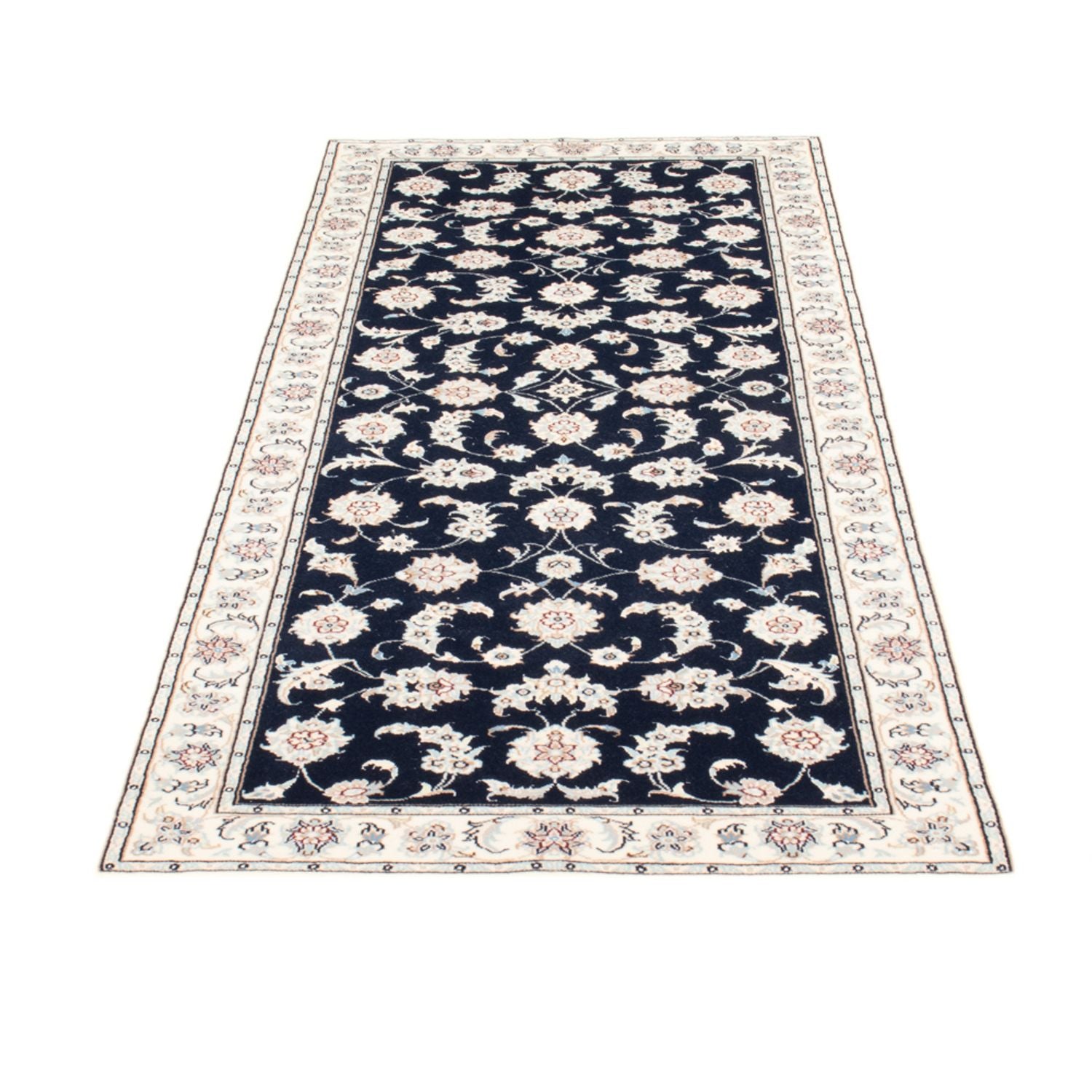 Tapis de couloir Tapis persan - Nain - Royal - 203 x 79 cm - bleu foncé