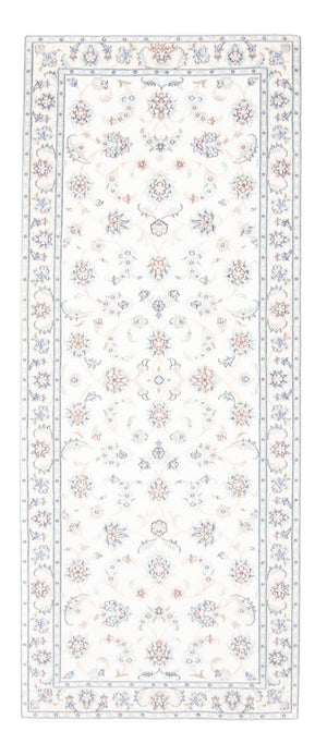 Tapis de couloir Tapis persan - Nain - Royal - 196 x 81 cm - crème