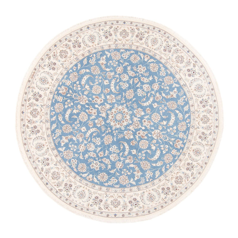 Tapis persan - Nain ronde  - 200 x 200 cm - bleu clair