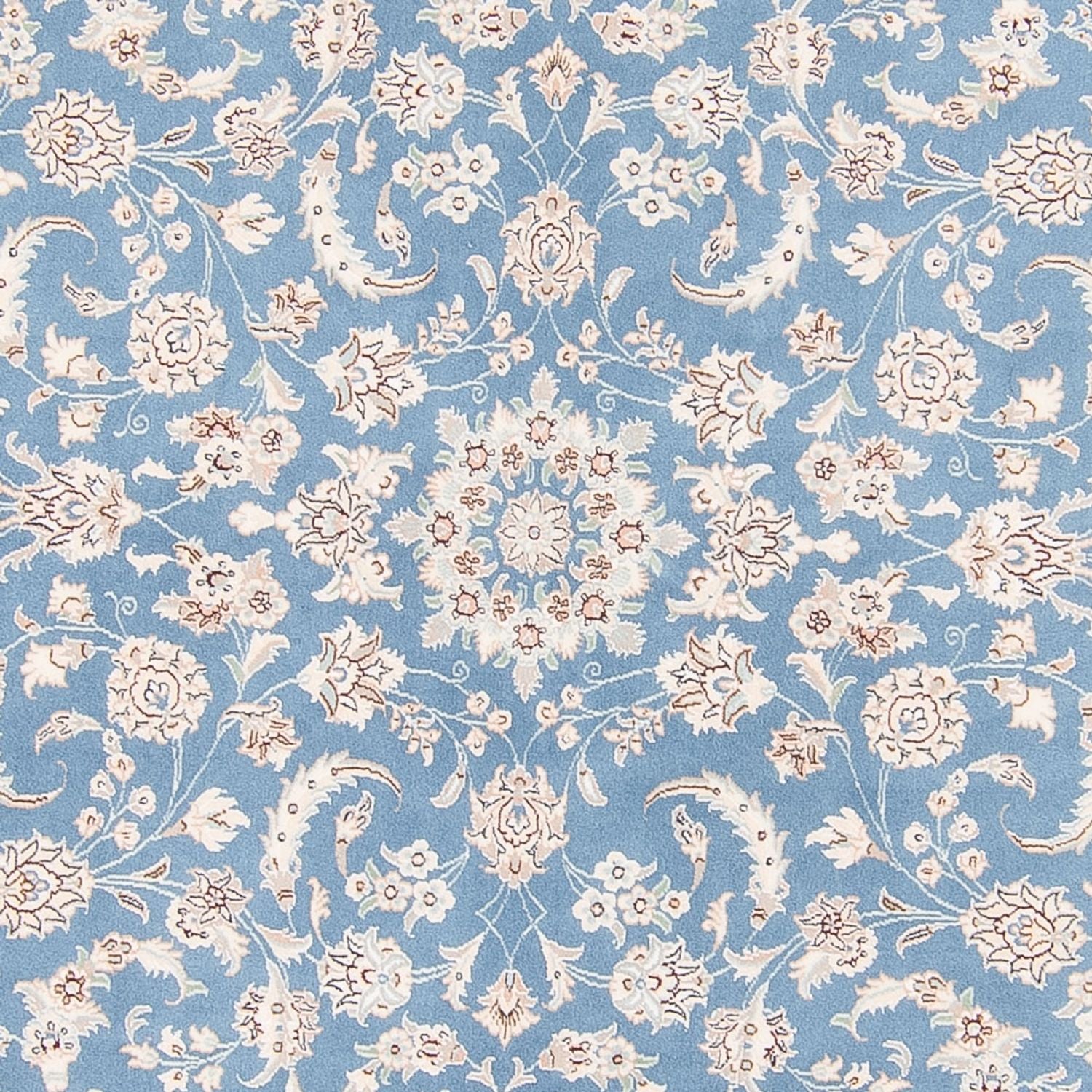 Tapis persan - Nain ronde  - 200 x 200 cm - bleu clair