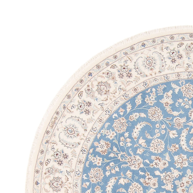 Tapis persan - Nain ronde  - 200 x 200 cm - bleu clair