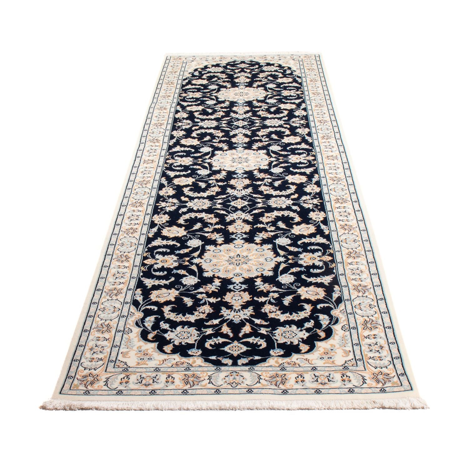 Läufer Perser - Nain - Premium - 302 x 83 cm - dunkelblau