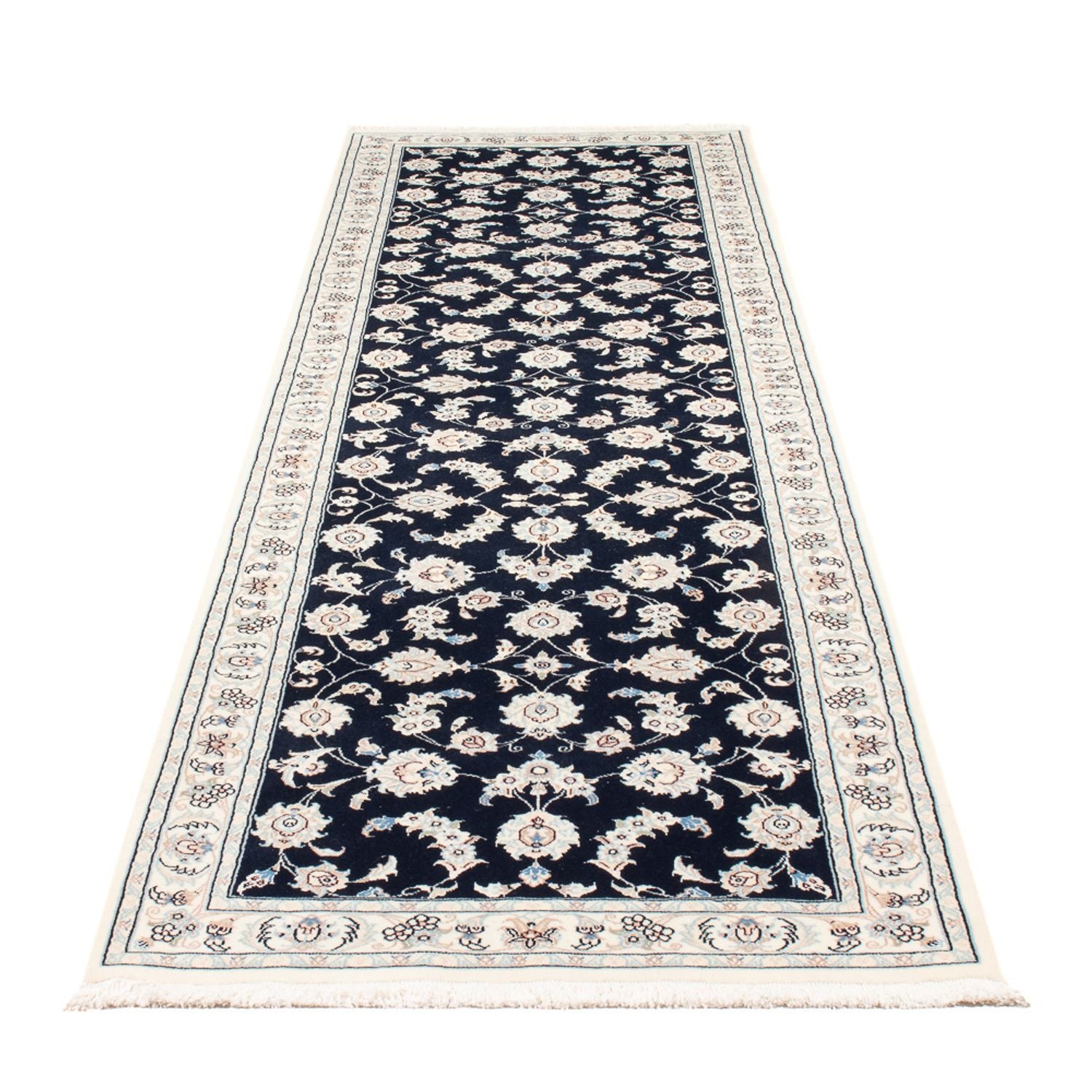Tapis de couloir Tapis persan - Nain - Premium - 293 x 81 cm - bleu foncé