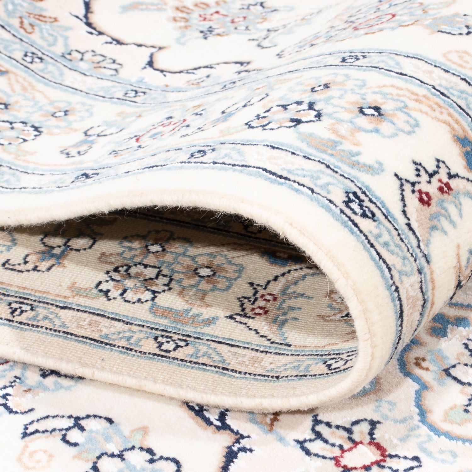 Tapis de couloir Tapis persan - Nain - Premium - 346 x 84 cm - crème