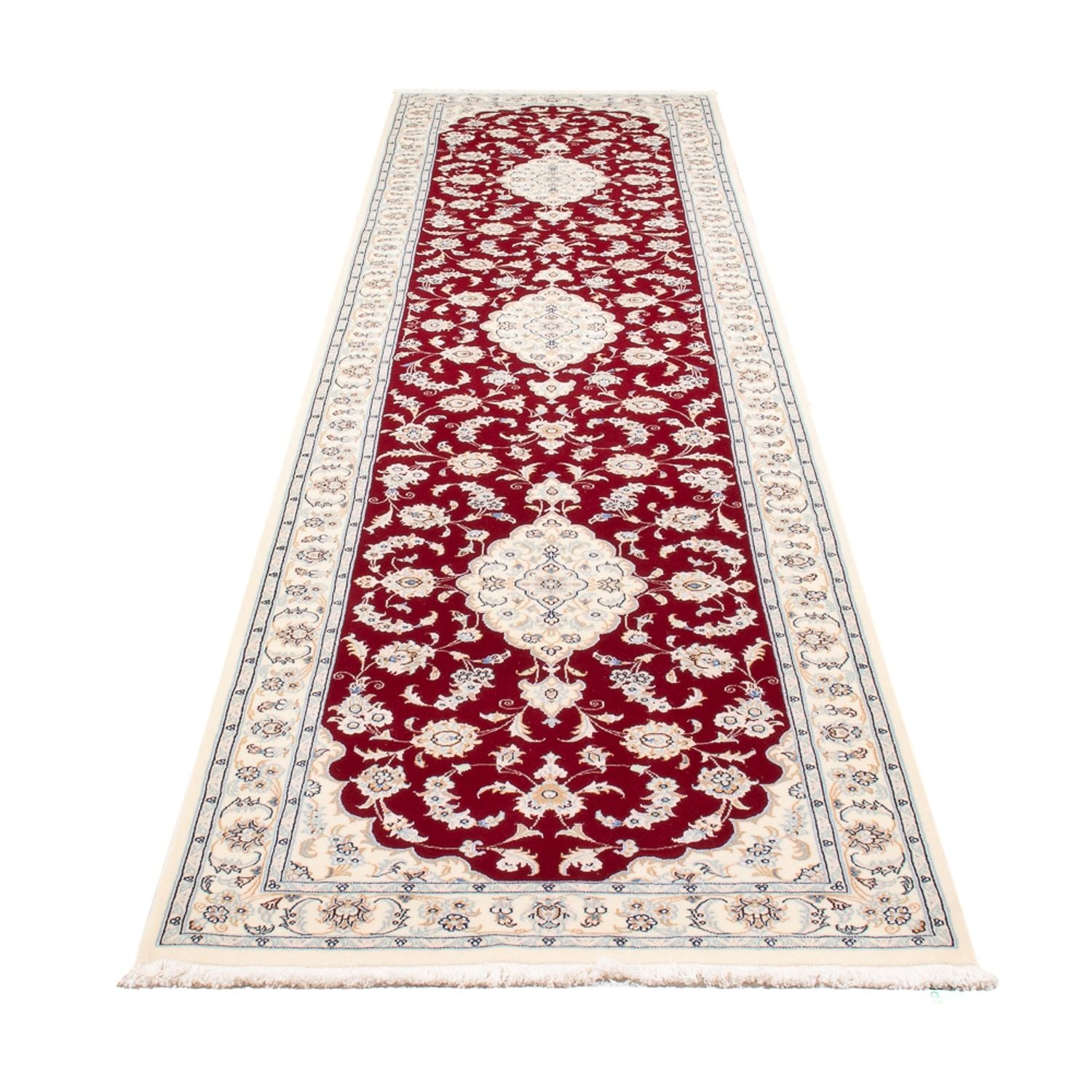 Tapis de couloir Tapis persan - Nain - Premium - 351 x 85 cm - rouge