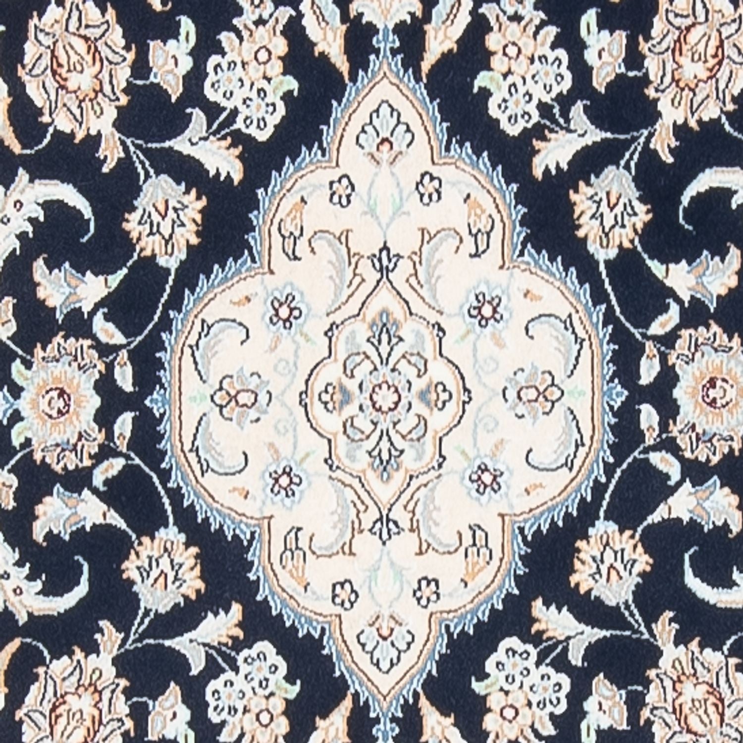 Tapis de couloir Tapis persan - Nain - Premium - 400 x 90 cm - bleu foncé