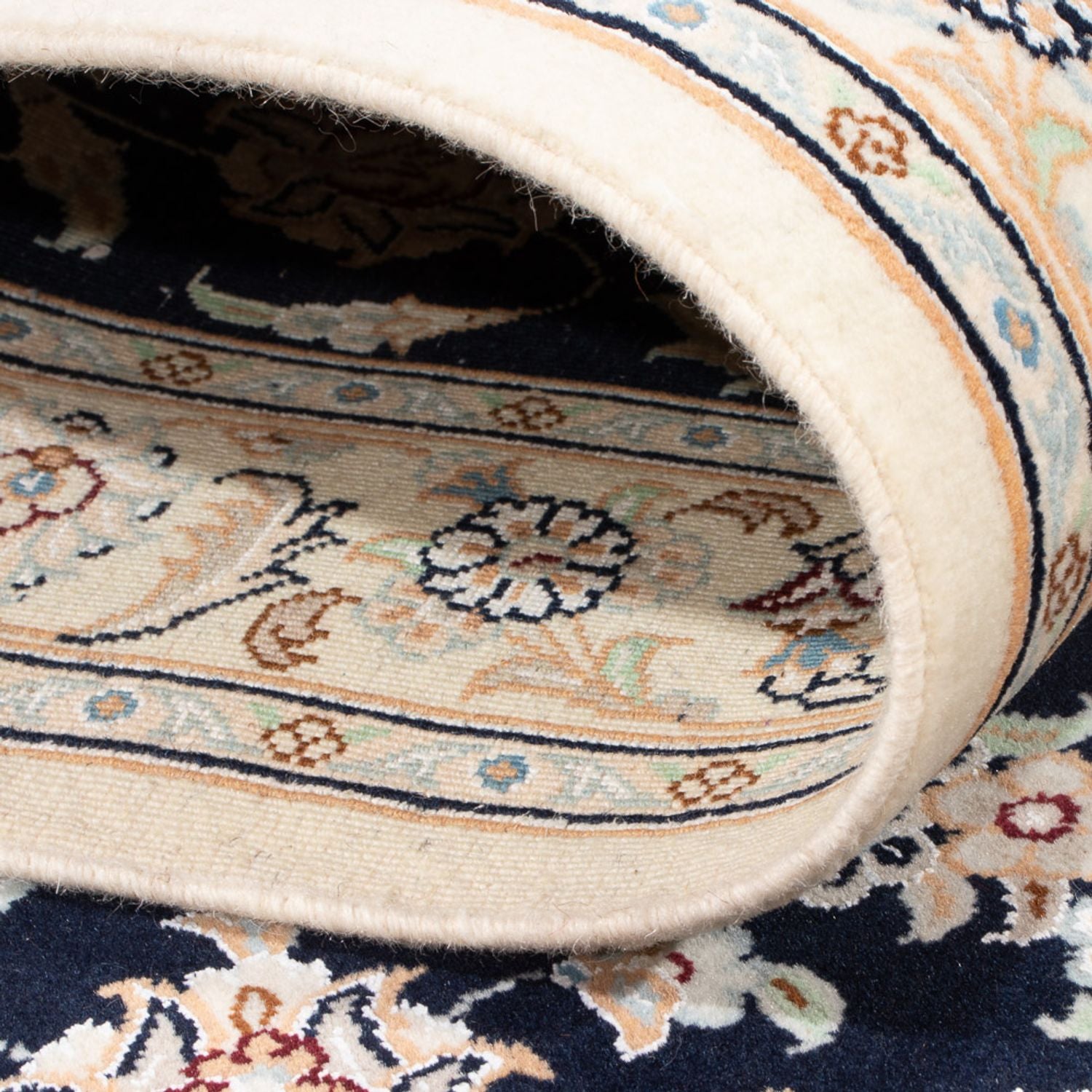 Tapis de couloir Tapis persan - Nain - Premium - 400 x 90 cm - bleu foncé
